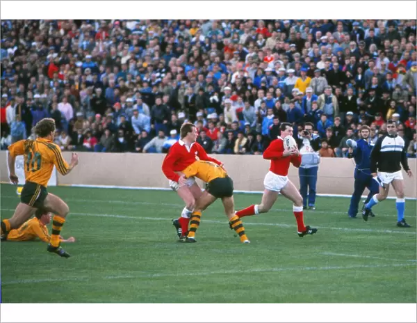 Adrian Hadley scores his last-minute try for Wales against Australia - 1987 Rugby World Cup