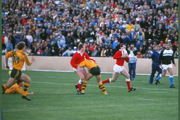 Adrian Hadley scores his last-minute try for Wales against Australia - 1987 Rugby World Cup