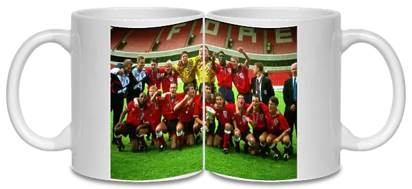 England celebrate their victory in the 1993 U18 European Championship