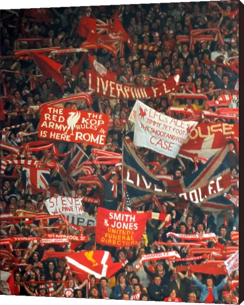 Liverpool fans display their banners - 1977 FA Cup Final