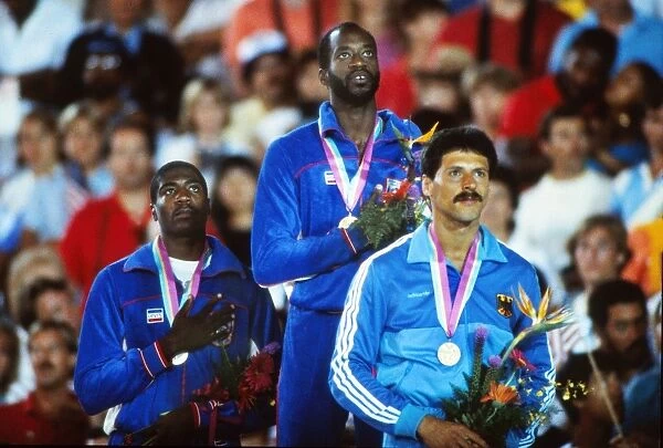 The 400m hurdles medalists at the 1984 Los Angeles Olympics