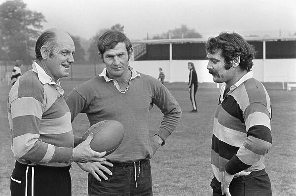 All Black coach Bob Duff, captain Ian Kirkpatrick, and Keith Mudoch during the 1972 / 3 Tour to GB