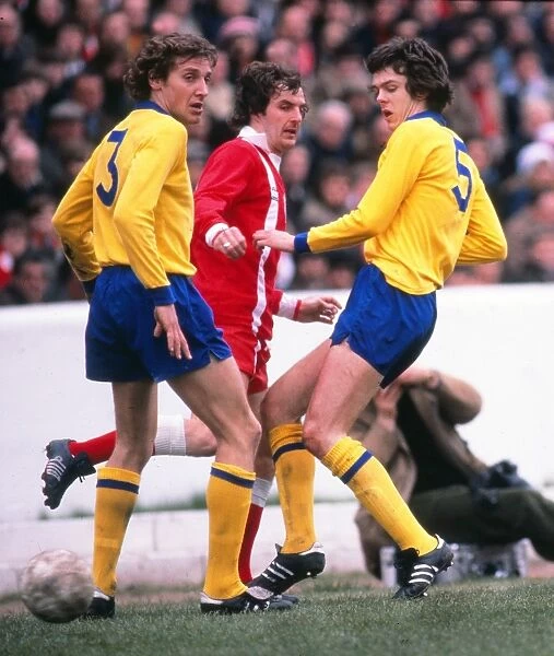 Arsenals David O Leary and Sammy Nelson, and Orients Nigel Gray