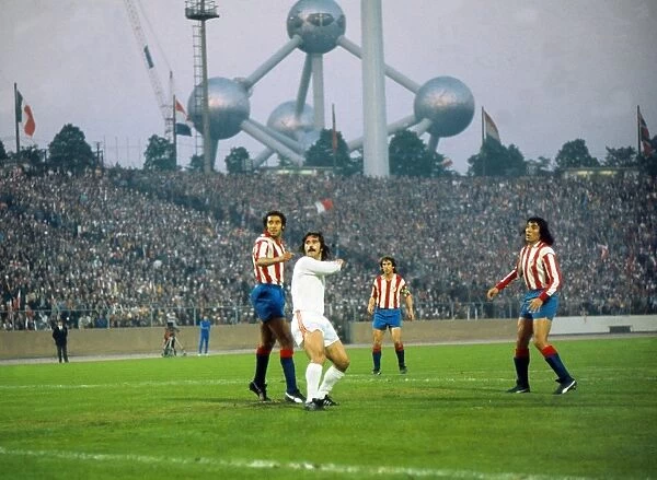 Bayern Munichs Gerd Muller during the 1974 European Cup Final replay