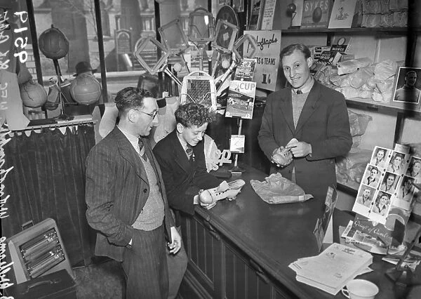 Bert Williams in his sports shop