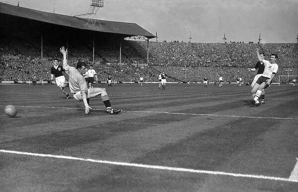 Bobby Smith scores Englands ninth goal against Scotland - 1960 / 1 British Home Championship