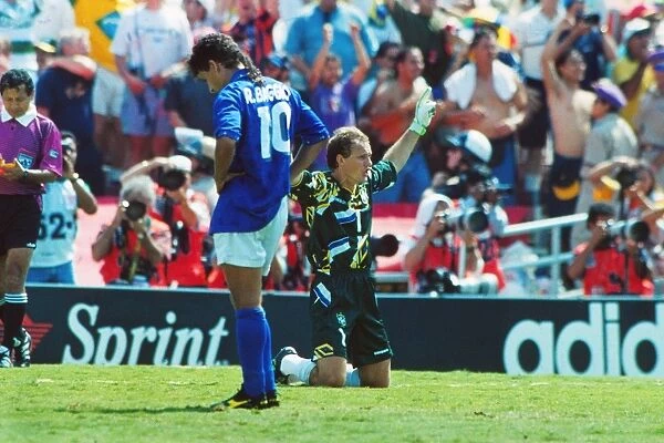 Brazil win the 1994 World Cup after Roberto Baggio misses his penalty