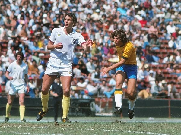Brazils Zico and Englands Trevor Brooking - 1976 U.S.A. Bicentennial Cup Tournament
