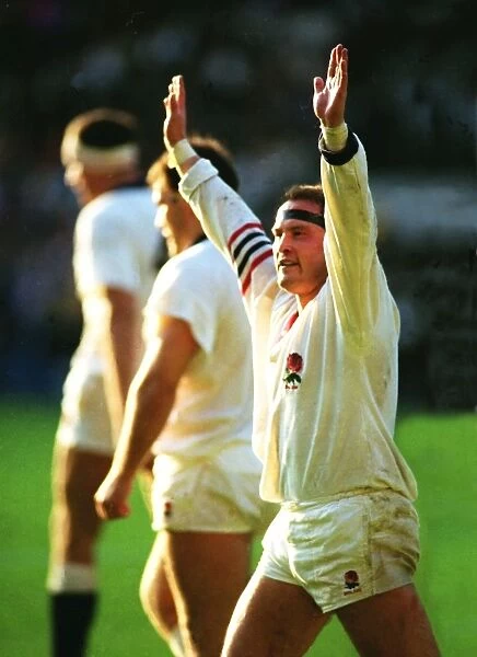 Brian Moore celebrates at the 1991 Rugby World Cup