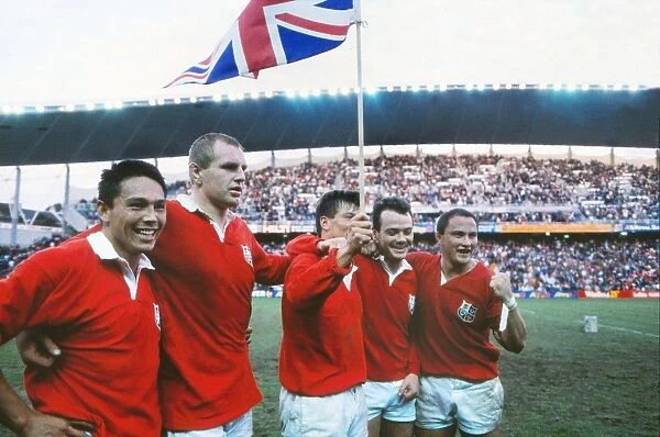 British Lions celebrate the test series victory against Australia in 1989