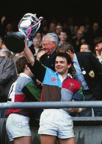 Will Carling of Harlequins with the 1991 Pilkington Cup
