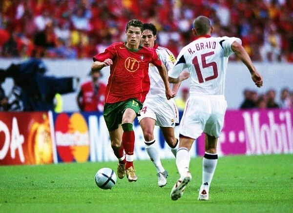 Cristiano Ronaldo on the ball during Euro 2004