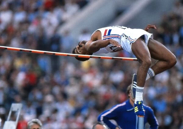 Daley Thompson in the high jump at the 1980 Moscow Olympics