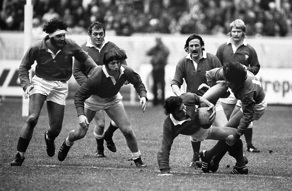 David Richards makes a tackle for Wales - 1979 Five Nations