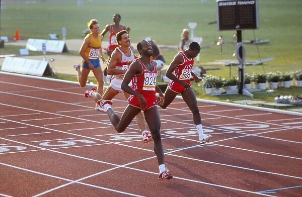Edwin Moses wins the 400m hurdles gold medal at the 1984 Los Angeles Olympics