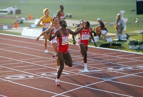 Edwin Moses wins the 400m hurdles gold medal at the 1984 Los Angeles Olympics