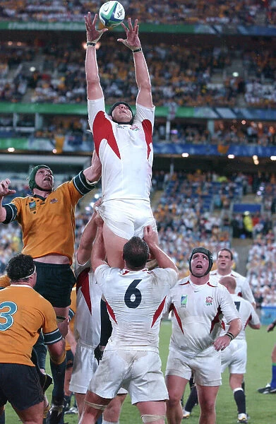 England lock Ben Kay wins a lineout during the 2003 World Cup Final