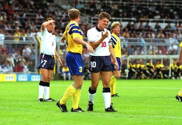 Englands Gary Lineker and David Platt - Euro 92