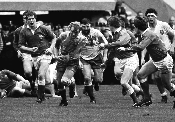 Frances Jean-Pierre Rives on the charge against Wales - 1983 Five Nations