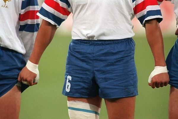 The French show their team spirit before a game against Scotland at the 1995 Rugby World Cup