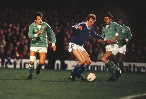 Ipswichs Steve McCall and St Etiennes Michel Platini - 1981 UEFA Cup