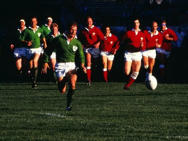 Irelands Paul Dean chases the ball during the 1987 World Cup