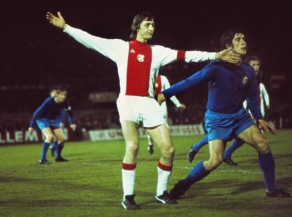 Johan Cruyff - Ajax. Football - 1972  /  1973 European Cup - Semi-Final, First Leg