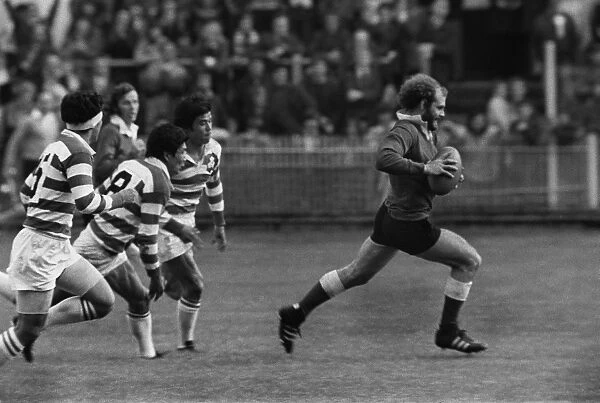 John Taylor on the way to scoring against Japan in 1973
