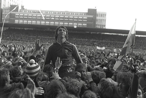 JPR Williams is carried off the Cardiff Arms Park pitch after his final game for Wales