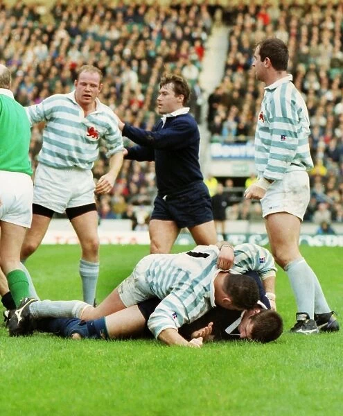Liam Mooney and John Daniell clash off the ball - 1994 Varsity Match