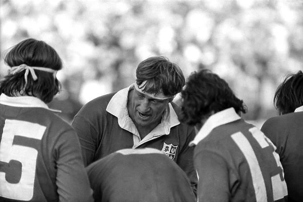 Lions captain Willie John McBride talks to his players during the final test against South Africa in 1974
