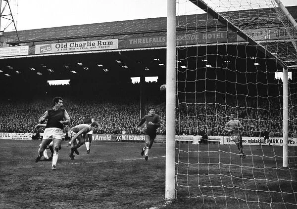 Manchester Citys Mike Doyle scores against West Ham in 1967 / 8