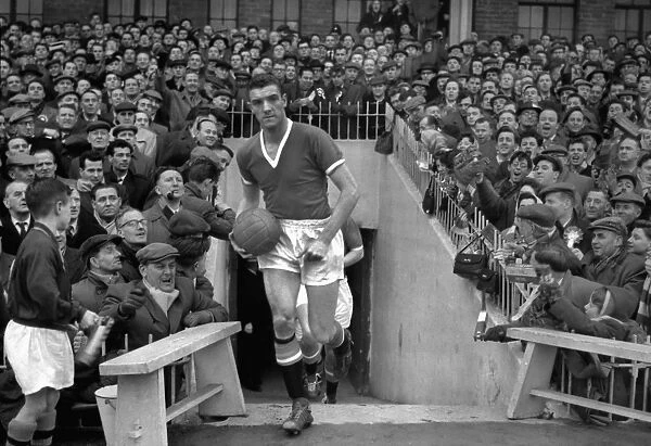 Manchester United captain Bill Foulkes leads his side out in the 1958 FA Cup semi-final
