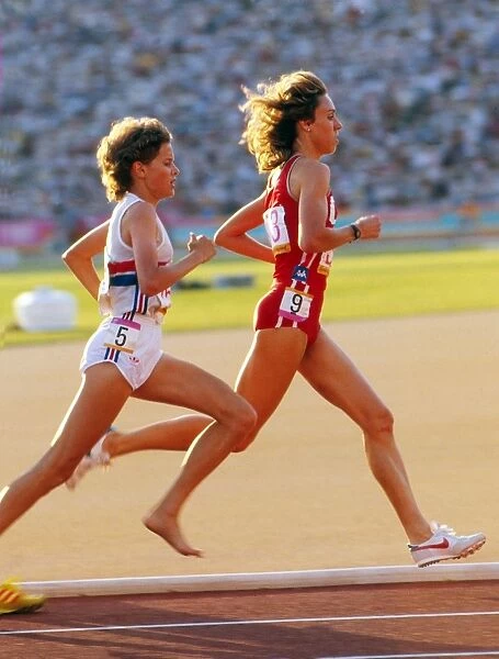Mary Decker and Zola Budd - 3000m final at the 1984 Los Angeles Olympics