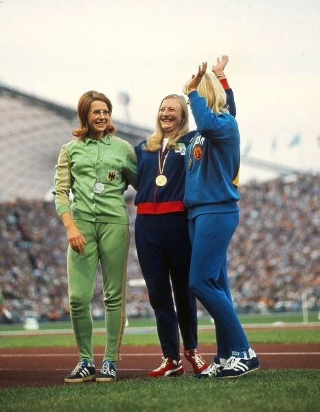 The medal winners in the womens pentathlon at the 1972 Munich Olympics