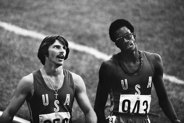 Mike Shine & Edwin Moses at the 1976 Montreal Olympics