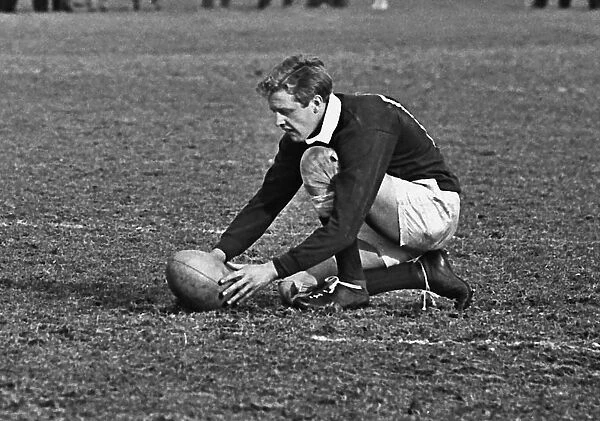 Mike Weston lines up a kick for Durham City in 1968
