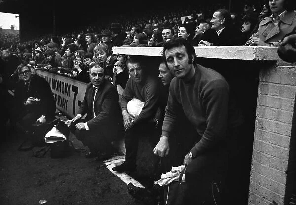 The Orient bench at Brisbane Road in 1972