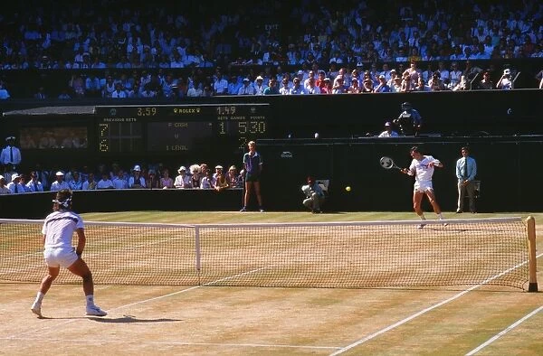 Pat Cash and Ivan Lendl during the 1987 Wimbledon Mens Singles Final