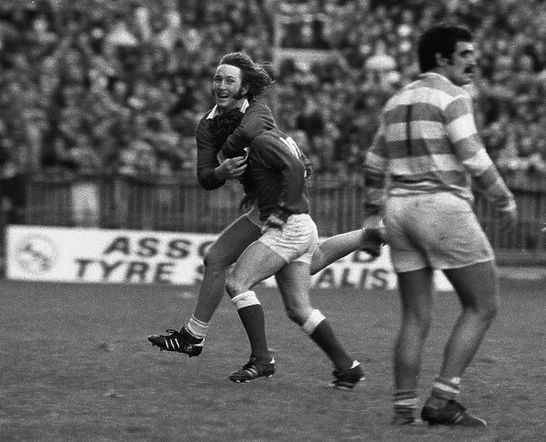 Phil Bennett kicks the winning points against Argentina in 1976