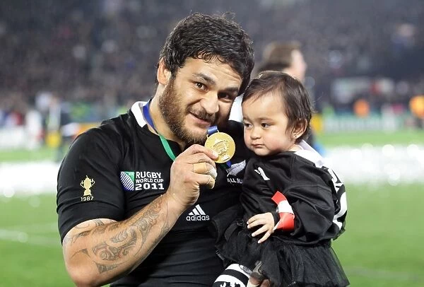 Piri Weepu shows off his World Cup winners medal