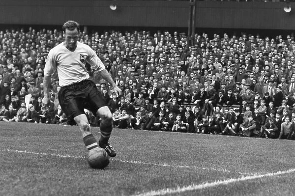 Preston North End s Tom Finney on the ball at Deepdale in 1956 / 7