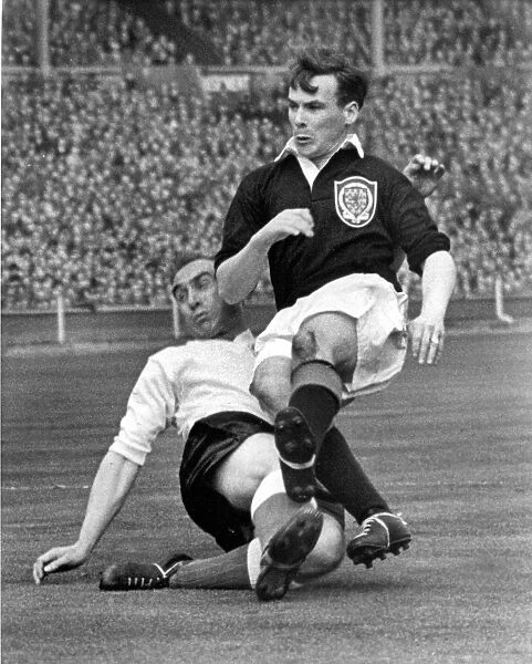Scotlands Lawrie Reilly and Englands Billy Wright - 1954 / 5 Home Championship