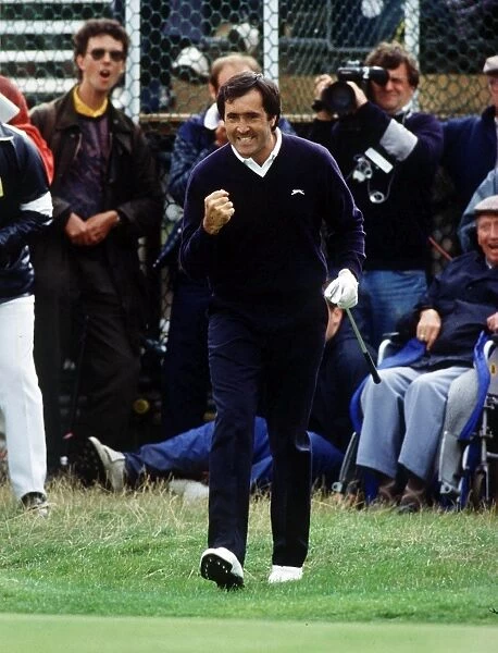 Seve Ballesteros celebrates his chip on the way to winning the 1988 Open