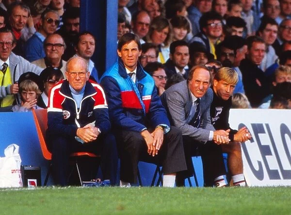 The Southampton bench during the 1986 / 7 season