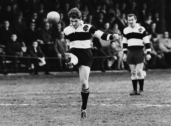 Stewart Wilson kicks for the Barbarians in 1967