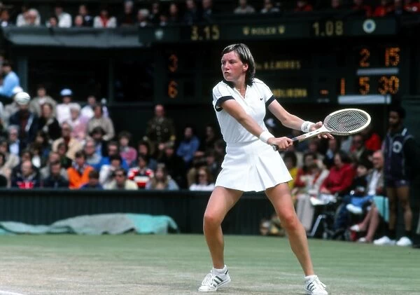 Tennis - Wimbledon Championships 1981. Anne Hobbs in action