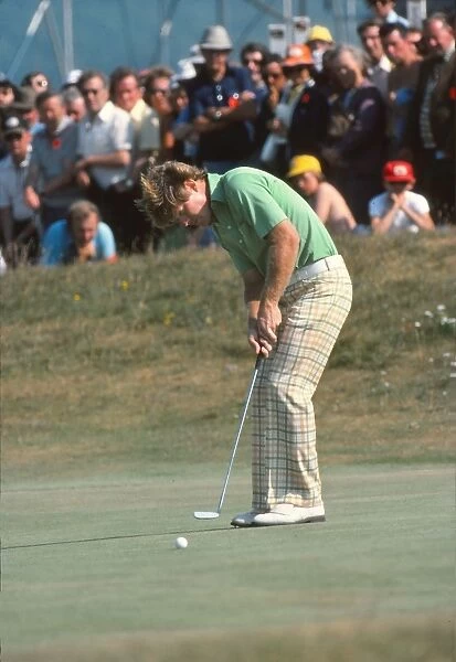 Tom Watson putts on the final day of the 1977 Open Championship