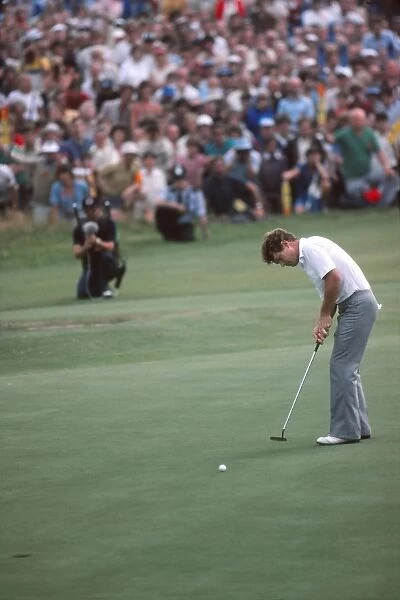 Tom Watson sinks the winning put at the 1983 Open Championship