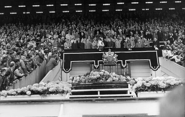 Tottenham Hotspur captain Danny Blanchflower on the Wembley steps after the 1962 FA Cup Final